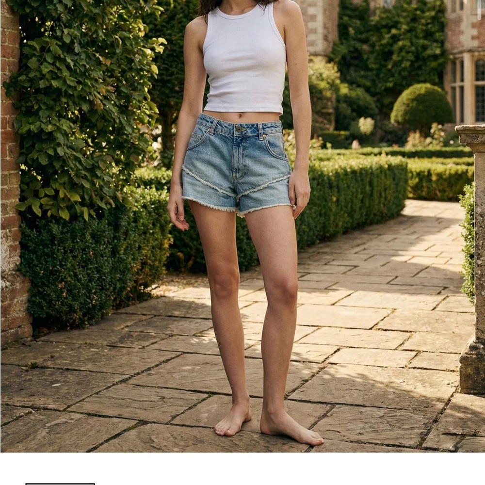 NEW Free People The Tales Panelled Denim Short - Picture 2 of 11